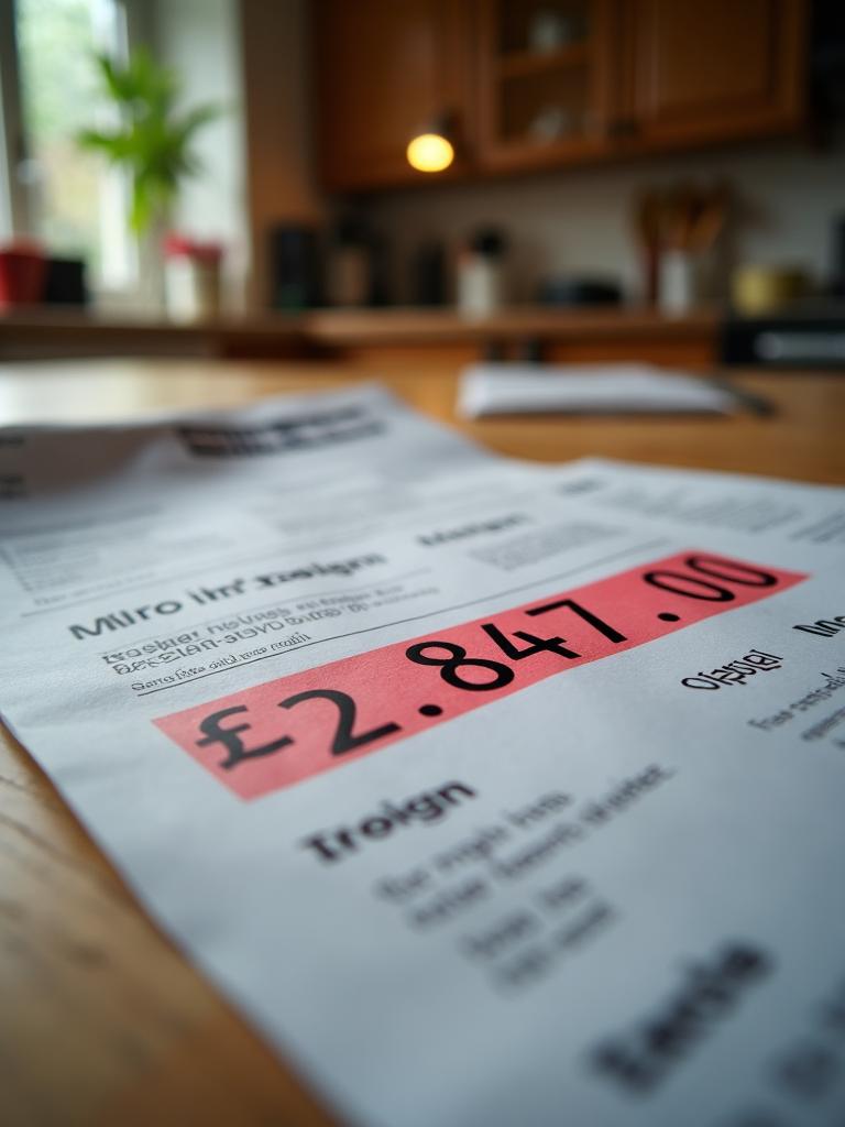 Electricity bill showing a high energy cost